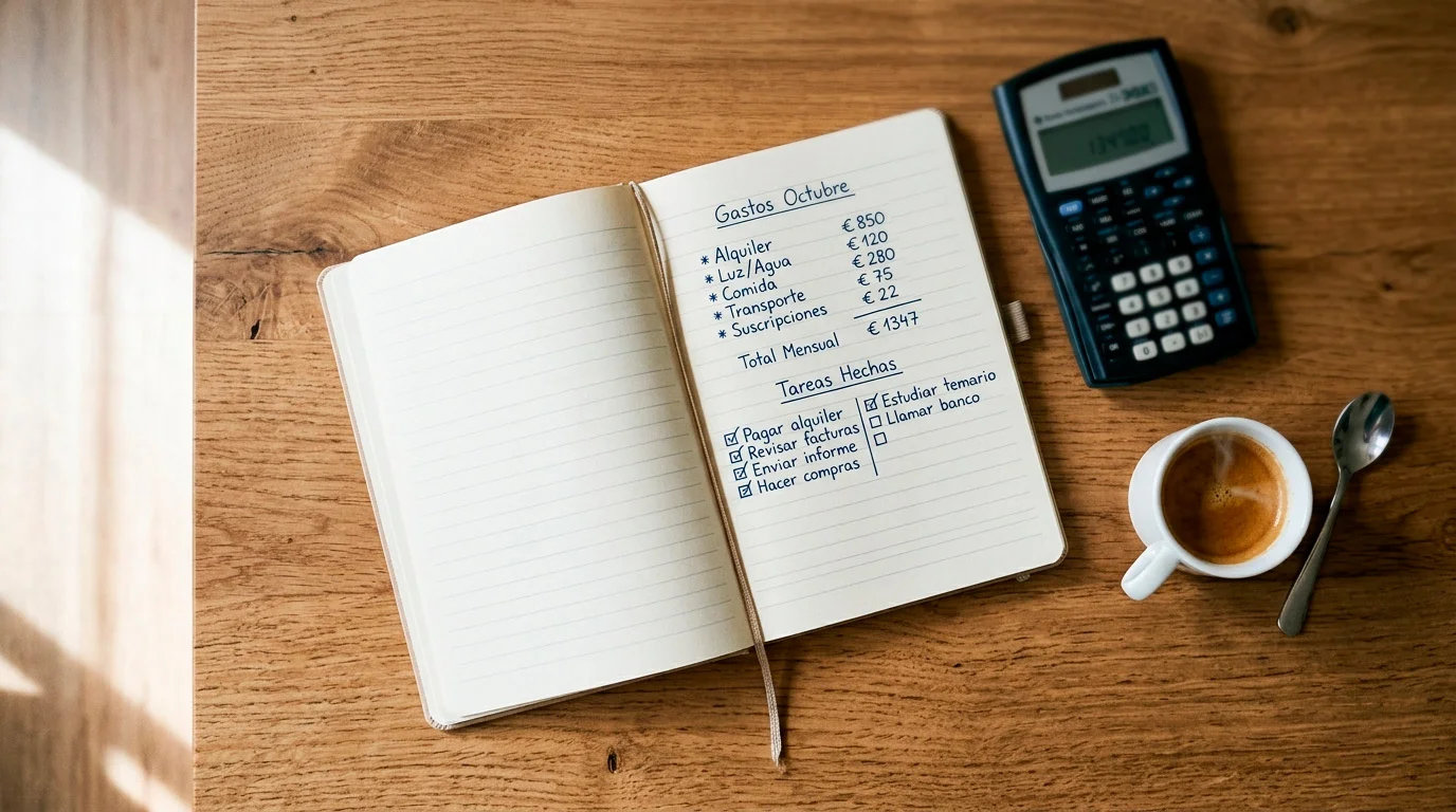 Cuaderno de análisis con gráficos de rendimiento de apuestas de fútbol y calculadora