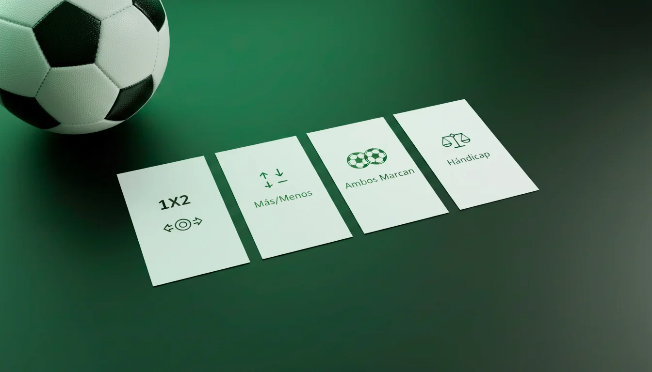 Tipos de apuestas en fútbol — mercados 1X2, hándicap asiático, over under y BTTS